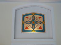 Buntglas-Fenster mit Bleiverglasung